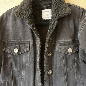 Cotton On Men's Charcoal Sherpa Jacket